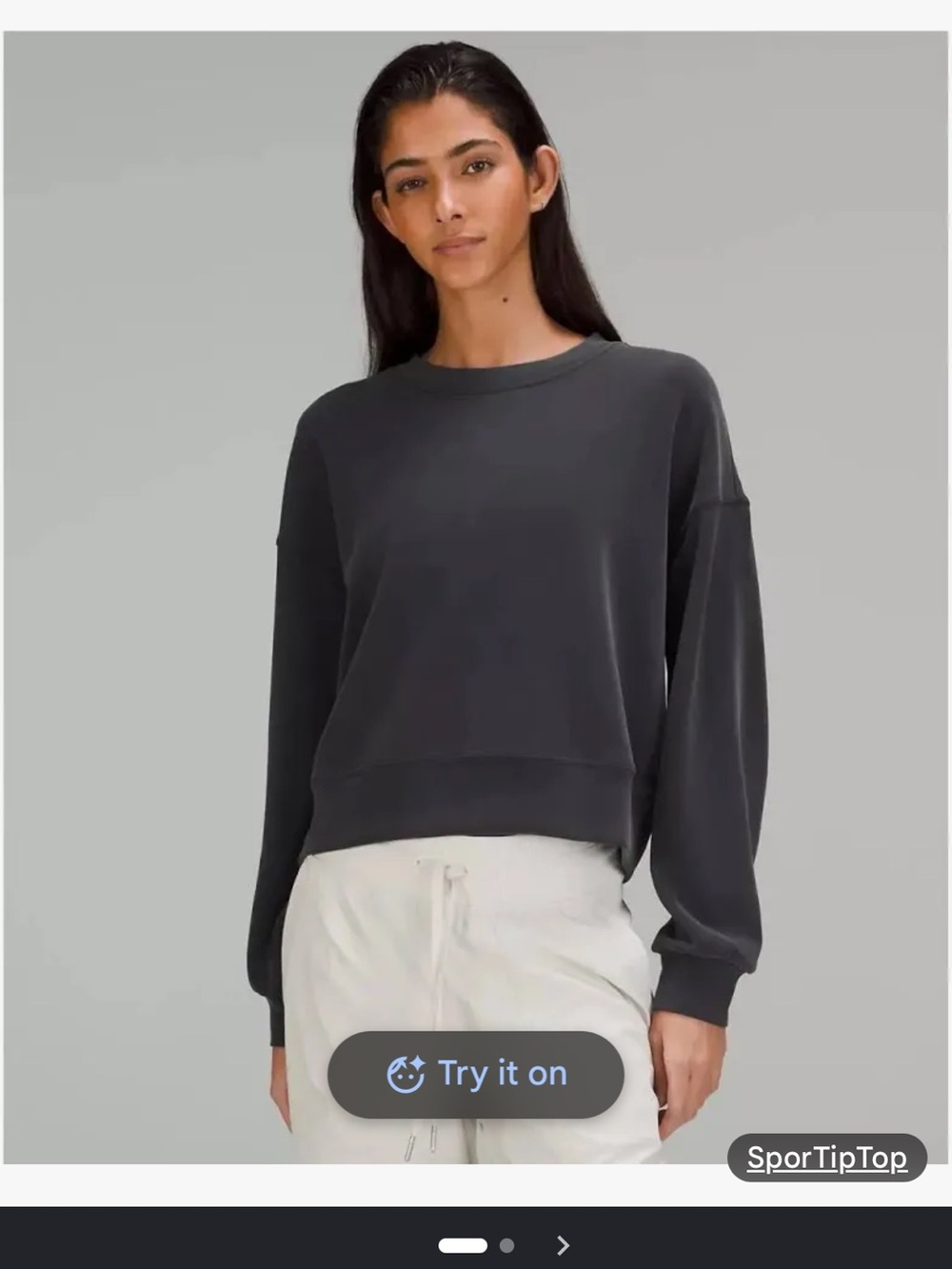 lululemon athletica Dark Charcoal Crewneck Softstreme Sweatshirt